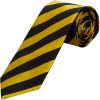 Black and Gold Striped Classic Men's Tie and Pocket Square Set