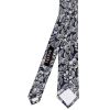 Mens Navy Floral Silk Skinny Tie and Pocket Square