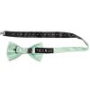 Mint Green Paisley Handmade Mens Bow Tie and Pocket Square Set