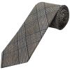 Mens Grey Prince of Wales Classic Tie and Pocket Square Set