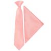 Pre Tied Blush Rose Satin Boys Tie and Pocket Square Set Age 4-7