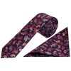 Navy with Red Mini Paisley Skinny Men's Tie and Pocket Square Set