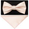 Blush Diamond Neat Mens Bow Tie and Pocket Square Set