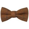 Pre Tied Light Brown Large Check Tweed Boys Bow Tie Age 8-11