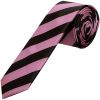 Black and Pink Striped Skinny Men's Tie