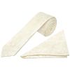 Ivory Floral Skinny Boys Tie and Pocket Square Set