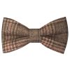 Pre Tied Light Brown Check Tweed Boys Bow Tie Age 4-7