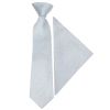 Pre Tied Light Blue Textured Silk Boys Tie and Pocket Square Set Age 4-7