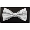 Silver Paisley Handmade Mens Bow Tie