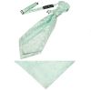 Mint Floral Men's Cravat Tie and Pocket Square Set