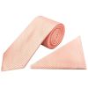 Peach Textured Classic Tie and Pocket Square Set